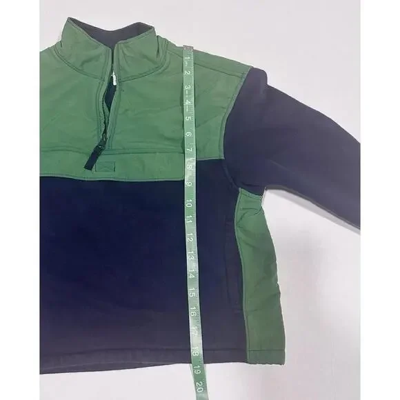 Free Assembly Boys Jacket Collared Half Zip Long Sleeve Green Dark Blue Size M 8 - Picture 10 of 12